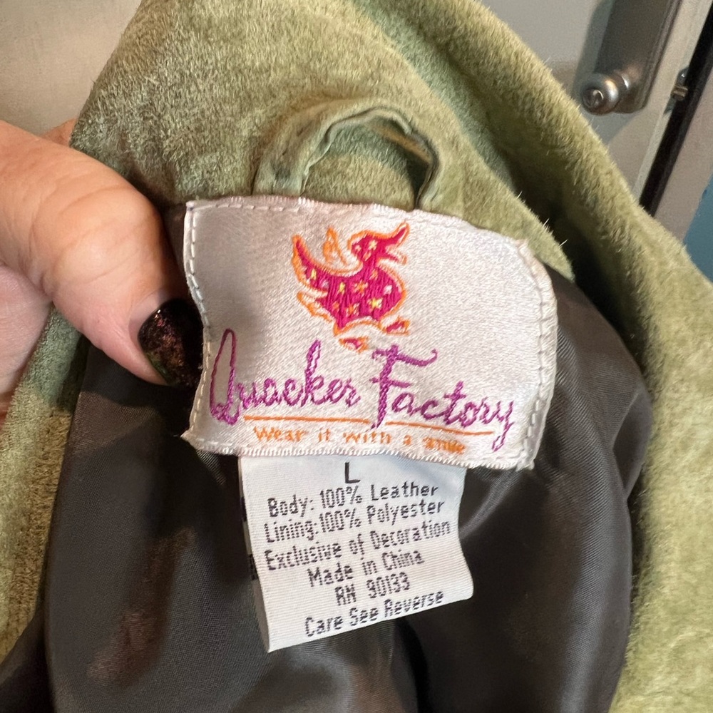 Quacker Factory size large pumpkin jacket suede leather jacket - Picture 8 of 9